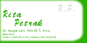 rita petrak business card